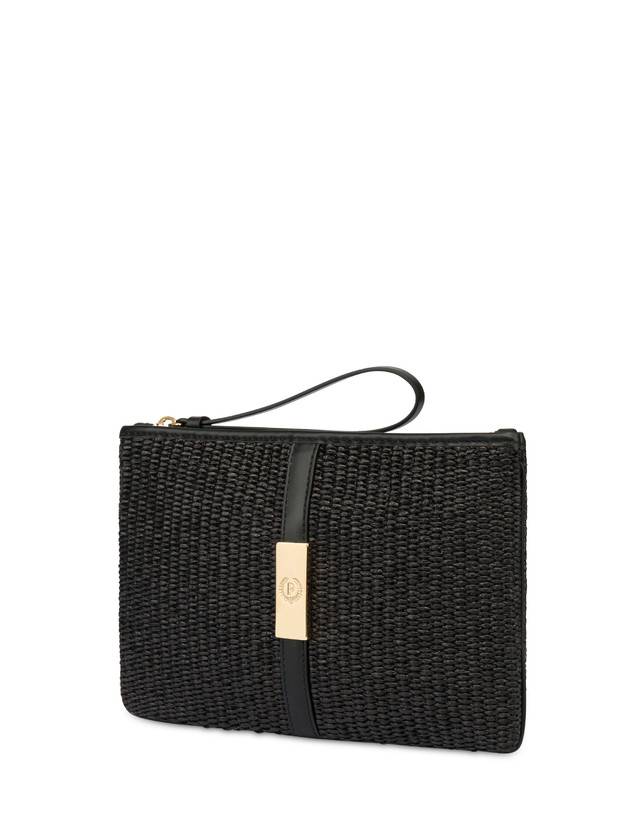 Pollini Pochette In Paglia Essence Nero Saldi