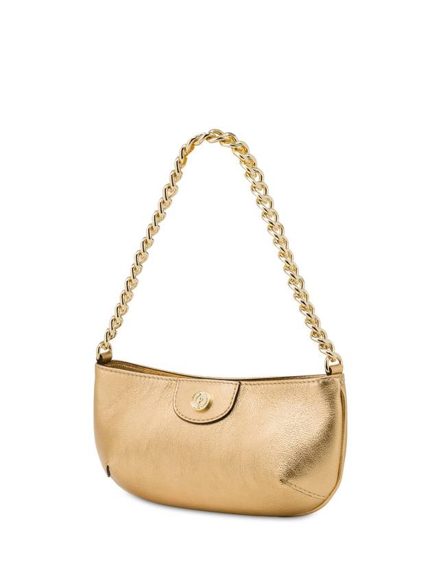 Pollini Pochette Mail In Vitello Laminato Oro Qualità Garantita