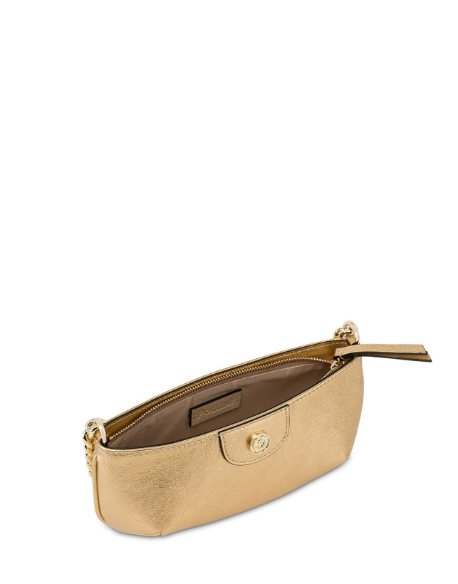 Pollini Pochette Mail In Vitello Laminato Oro Qualità Garantita