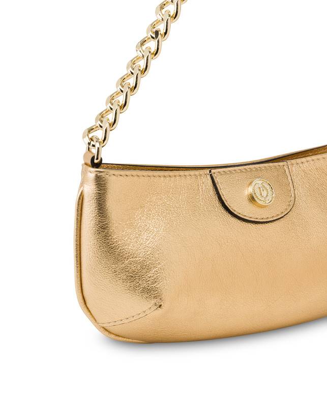 Pollini Pochette Mail In Vitello Laminato Oro Qualità Garantita