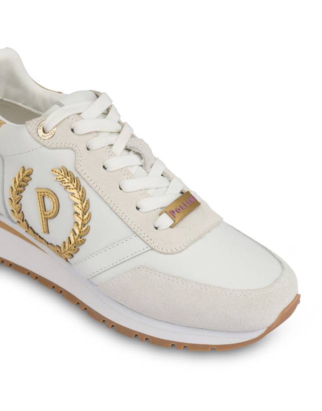 Pollini Sneakers Con Dettagli Laminati Speedy Bianco/ghiaccio/bianco/oro Negozio