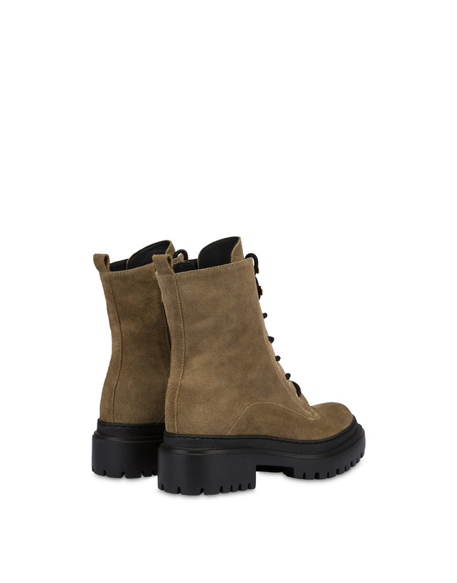 Pollini Combat Boot In Crosta Winter Step Sabbia Italia