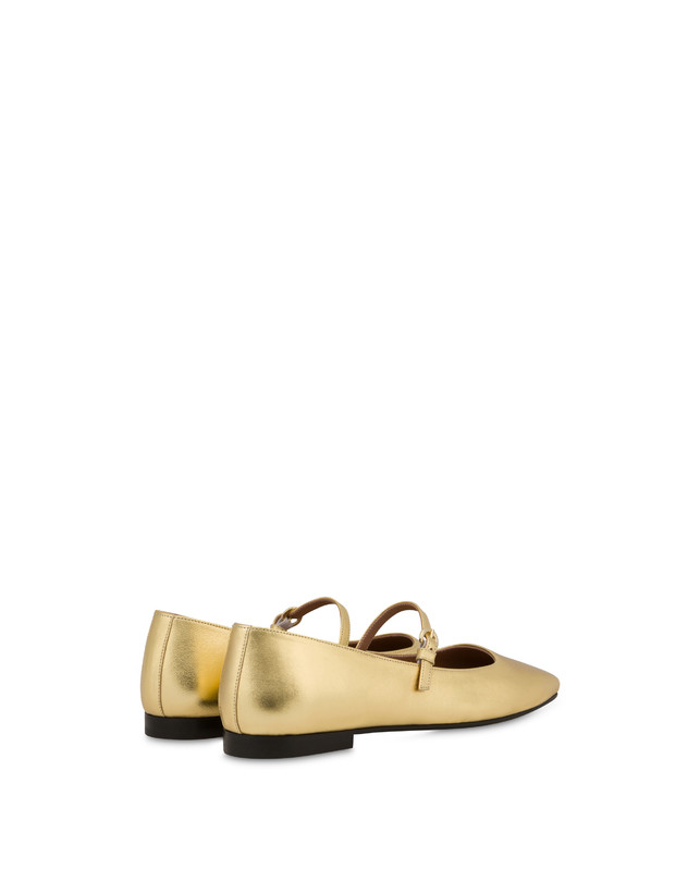 Pollini Ballerine In Nappa Laminata Nina Oro Fino Al -60%