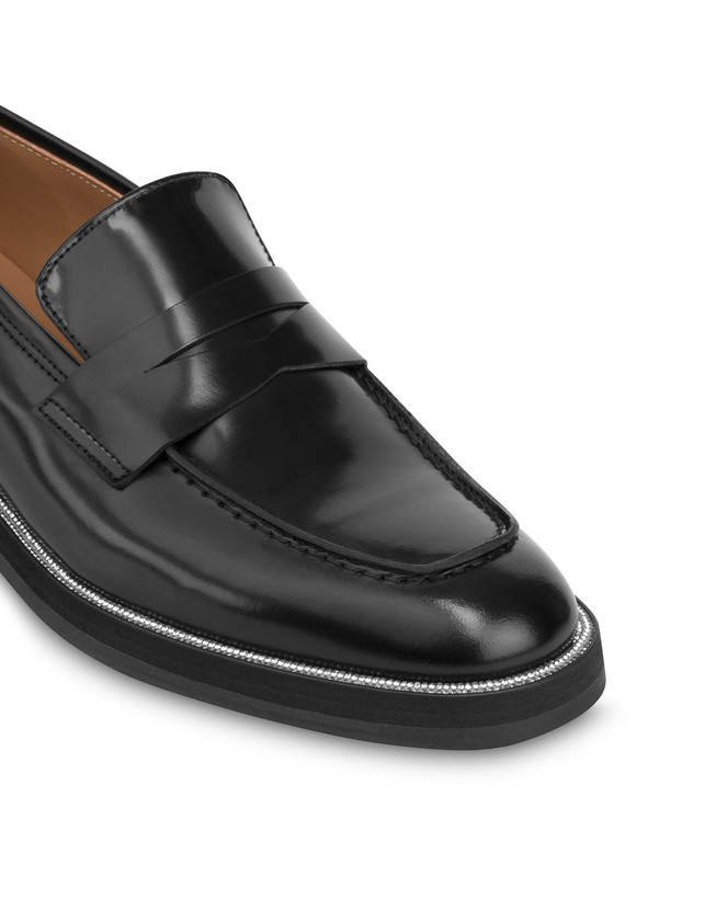 Pollini Mocassini In Vitello Abrasivato Mannish Bling Bling Nero/strass Negozio online di fabbrica