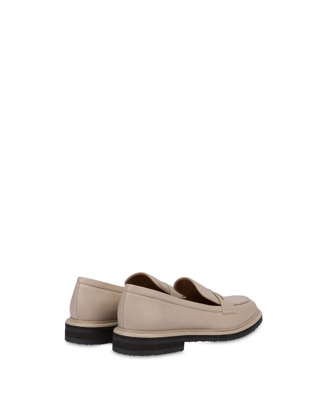 Pollini Mocassini In Vitello Artisan Touch Sabbia/sabbia Presa