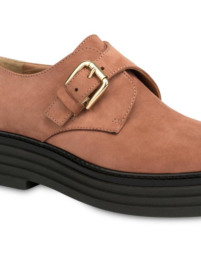 Pollini Monk Strap In Nabuk Stairway Antico Outlet