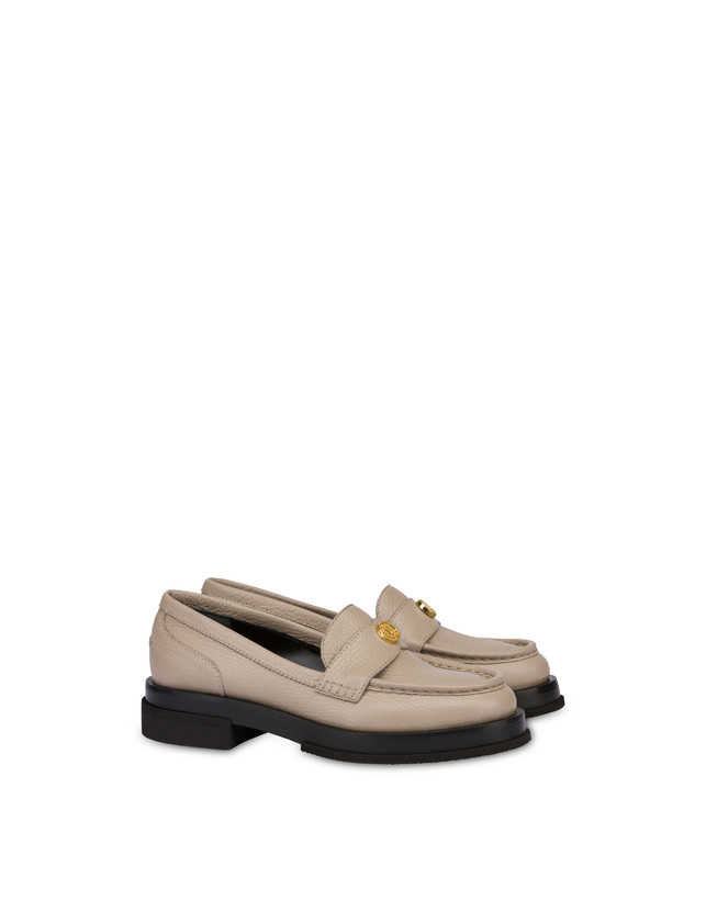 Pollini Mocassini Penny In Vitello Stampa Alce Code Avorio Offerte