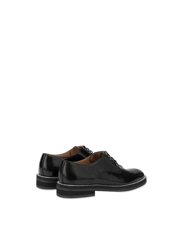 Pollini Derby In Vitello Abrasivato Mannish Bling Bling Nero/strass Offerta Pasqua