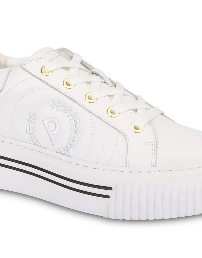 Pollini Sneakers In Vitello Doona Bianco Vendite Flash