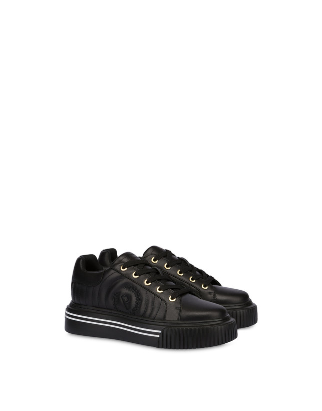 Pollini Sneakers In Vitello Doona Nero Negozio