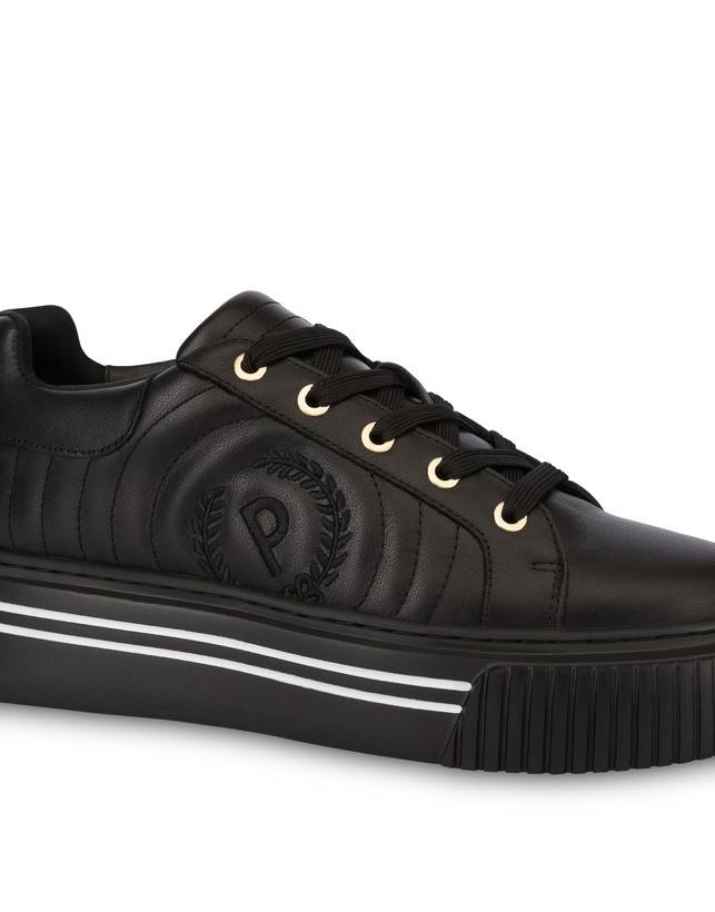 Pollini Sneakers In Vitello Doona Nero Negozio