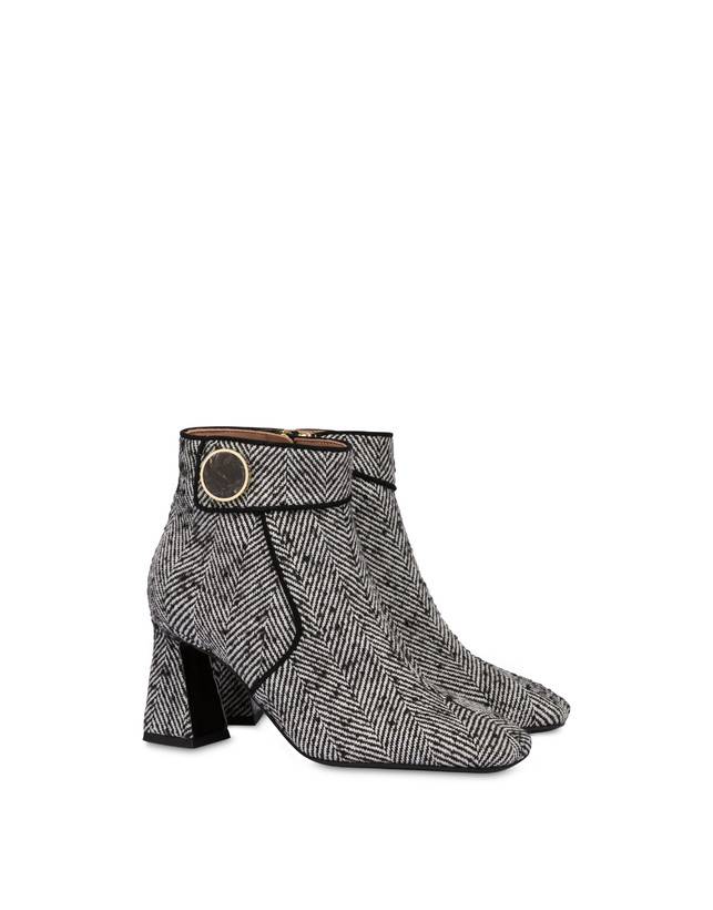 Pollini Stivaletti In Tessuto Spigato Dama Bianco-nero/nero Moda