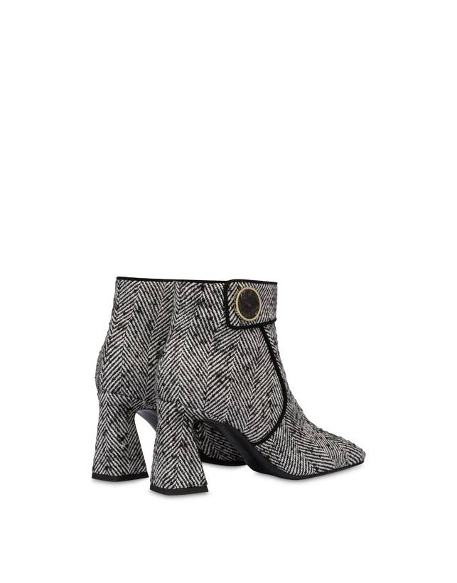 Pollini Stivaletti In Tessuto Spigato Dama Bianco-nero/nero Moda