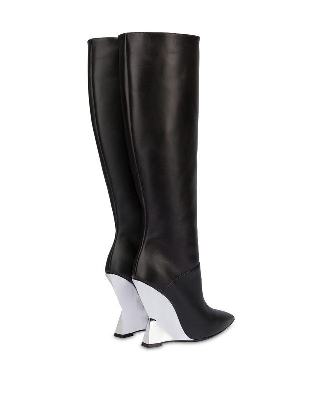 Pollini Stivali In Vitello Extravagance Nero/argento Italia