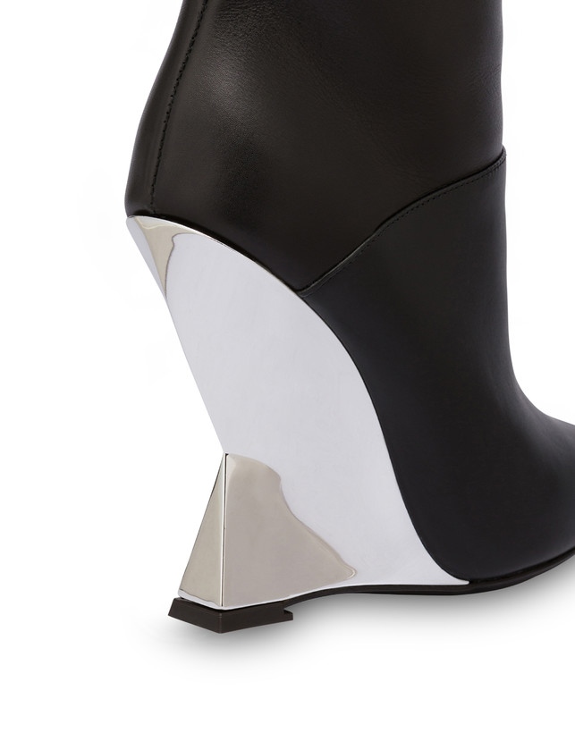 Pollini Stivali In Vitello Extravagance Nero/argento Italia