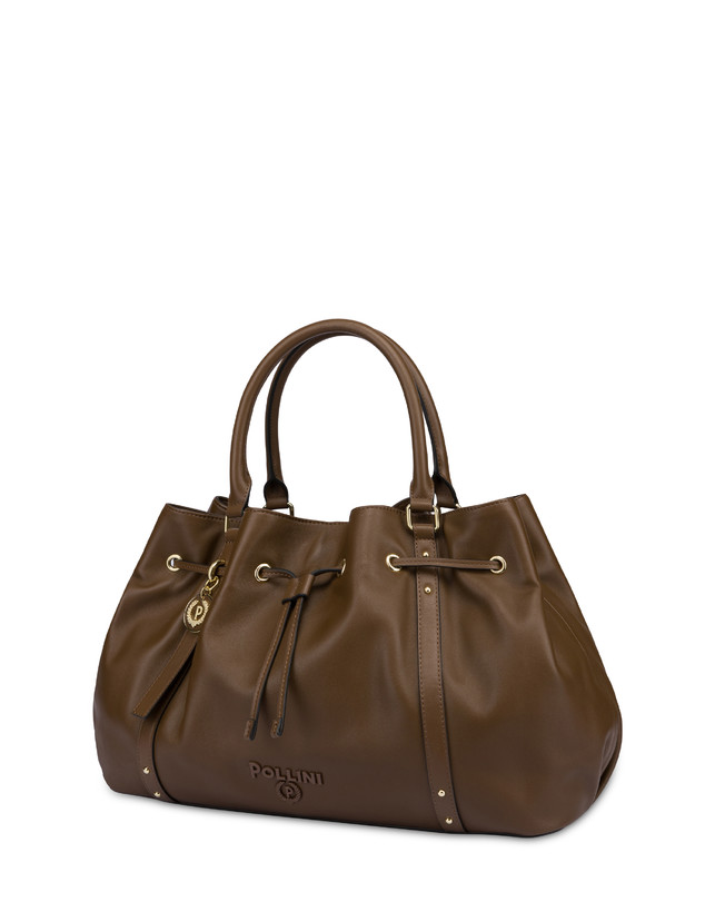 Pollini Borsa Doppio Manico In Nappa Serena Marrone/marrone Ritorno libero
