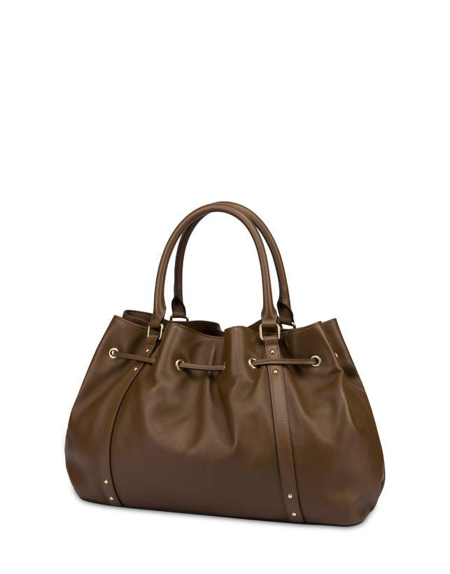 Pollini Borsa Doppio Manico In Nappa Serena Marrone/marrone Ritorno libero
