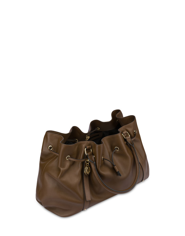 Pollini Borsa Doppio Manico In Nappa Serena Marrone/marrone Ritorno libero