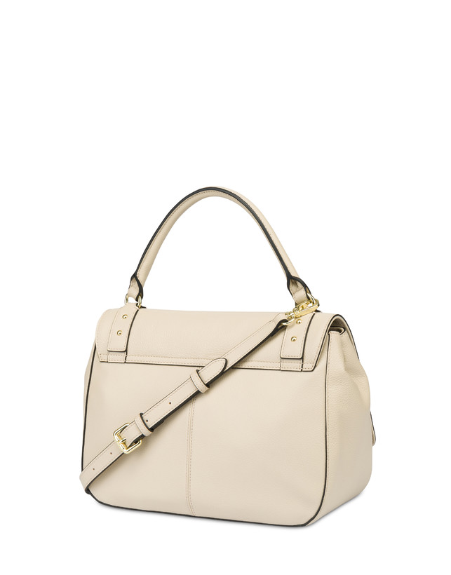 Pollini Borsa Top Handle In Vitello Serena Avorio Saldi Di Fabbrica