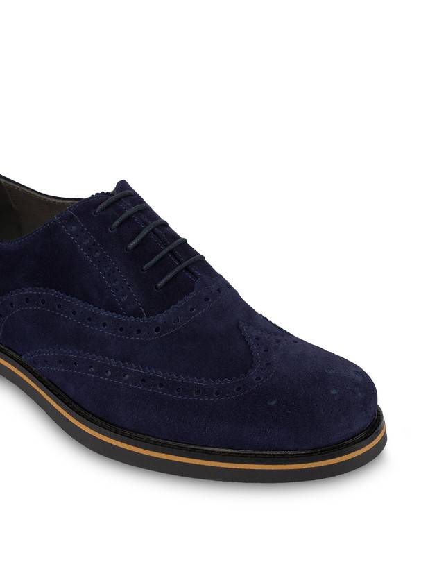 Pollini Derby In Crosta Con Broguering Corinto Blu Promozione
