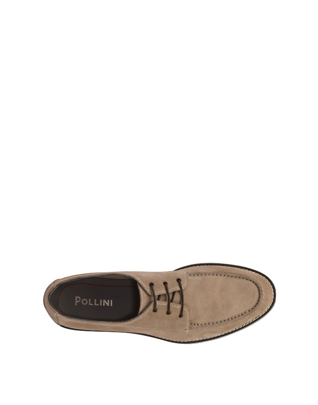 Pollini Derby In Crosta Green Field Beige Shopping Online