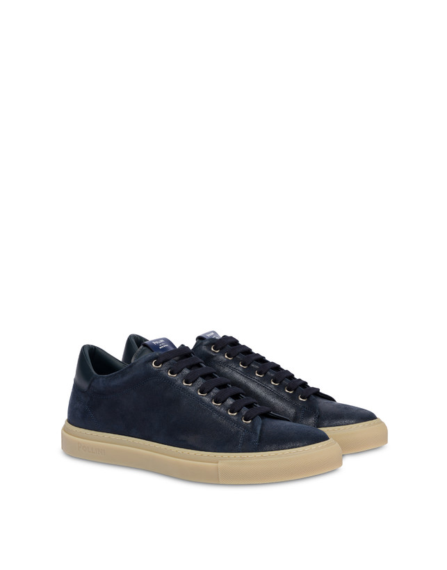 Pollini Sneakers In Crosta Tennis Club Blu Prezzo Ridotto