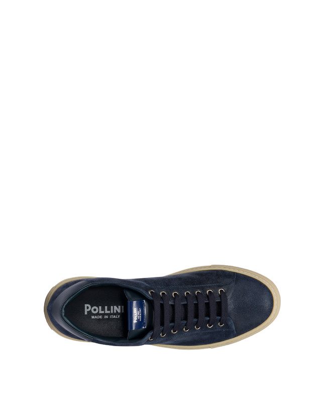 Pollini Sneakers In Crosta Tennis Club Blu Prezzo Ridotto