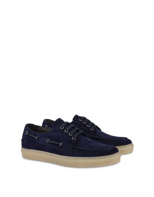 Pollini Scarpa Da Barca In Crosta Holiday Blu Sottocosto