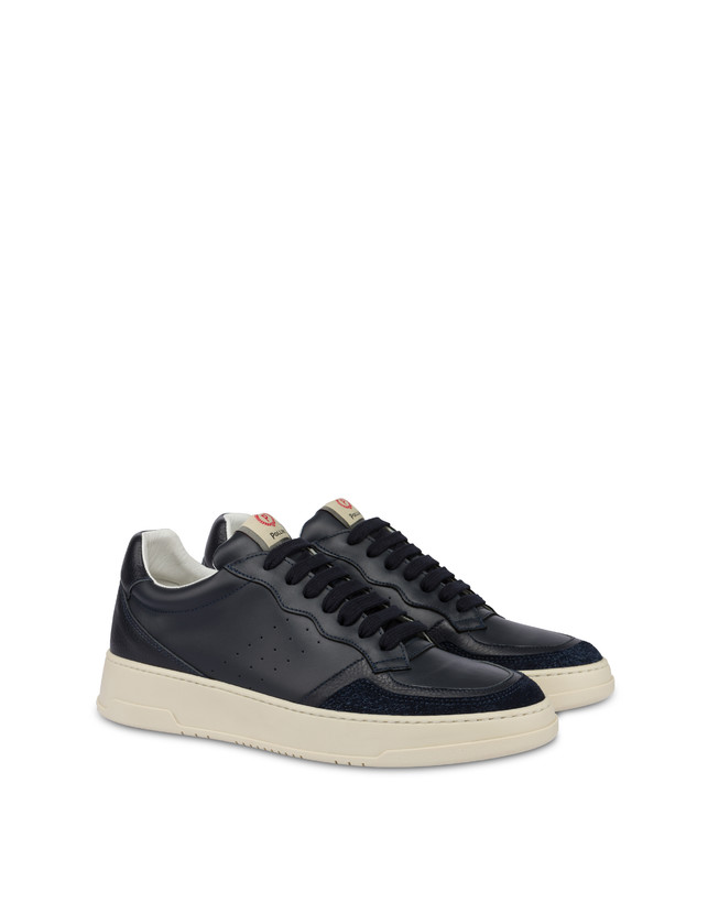 Pollini Sneakers In Vitello E Crosta Bourton Blu/blu/blu Novità