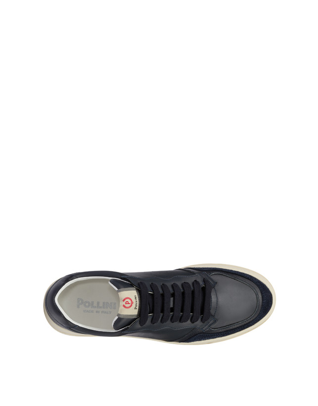 Pollini Sneakers In Vitello E Crosta Bourton Blu/blu/blu Novità