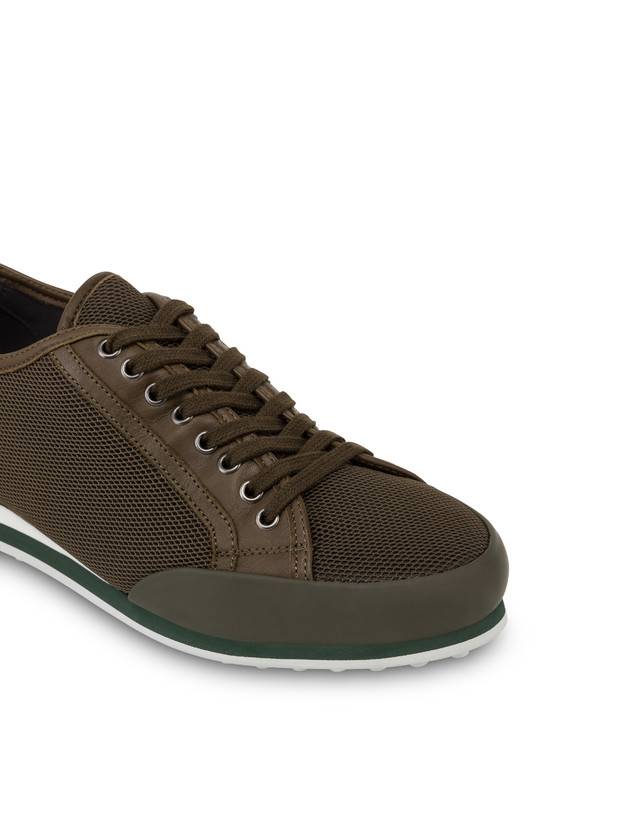 Pollini Sneakers In Vitello E Rete Sporty Driver Militare/militare/militare Economico
