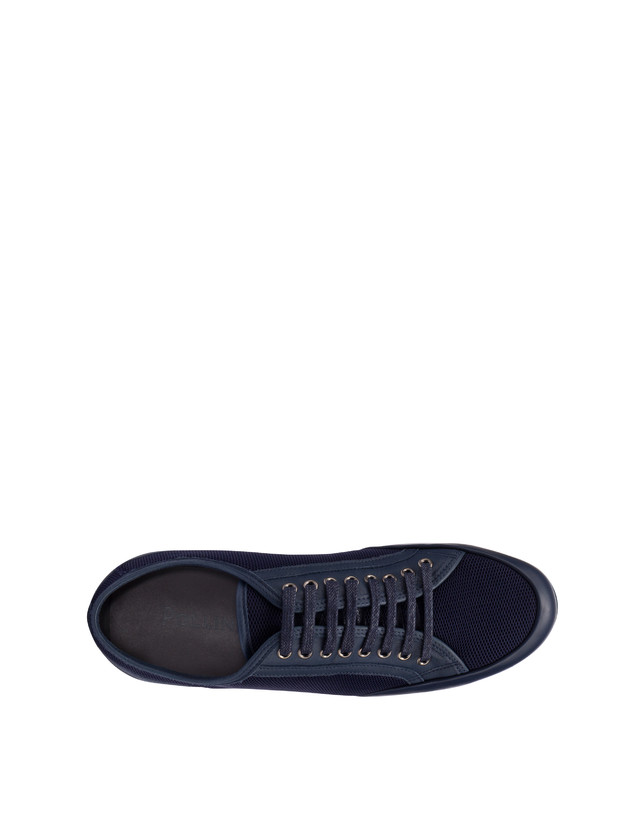 Pollini Sneakers In Vitello E Rete Sporty Driver Blu/blu/blu Online