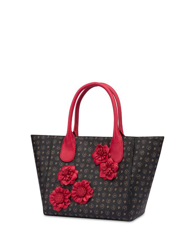 Pollini Tote Bag Medium Heritage Flowers Nero/rosso Saldi
