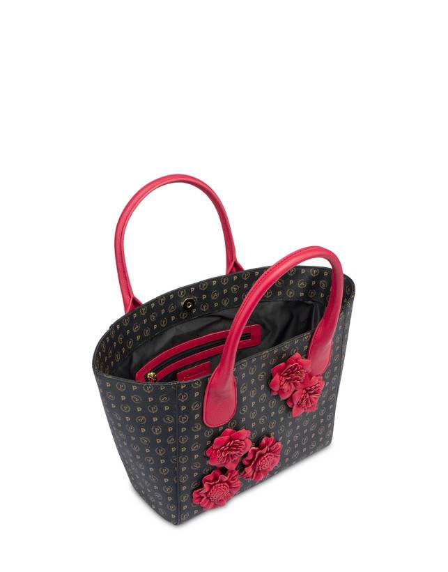 Pollini Tote Bag Medium Heritage Flowers Nero/rosso Saldi