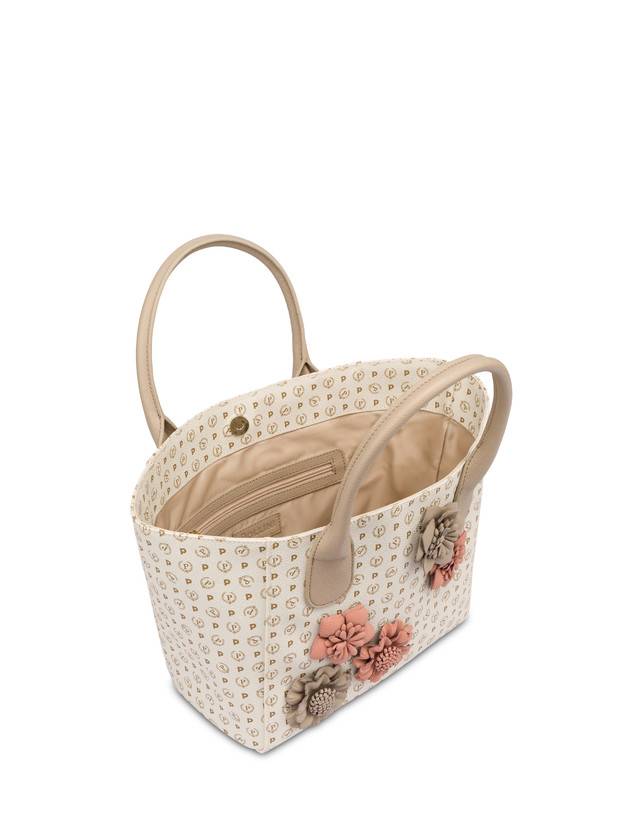 Pollini Tote Bag Medium Heritage Flowers Avorio/ghiaccio Hotsell