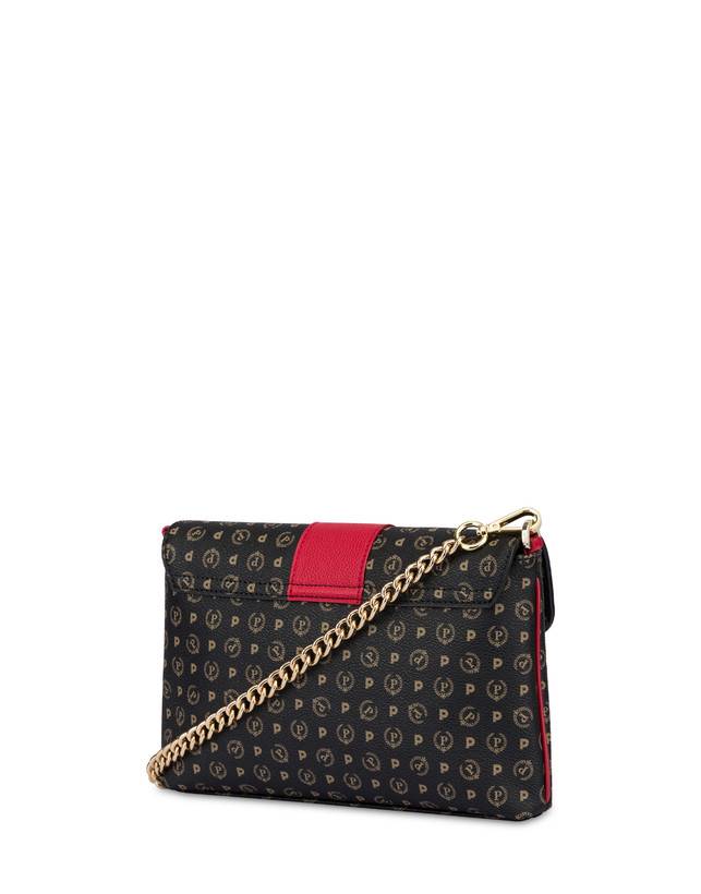 Pollini Borsa A Spalla Heritage Logo Classic Nero/lacca Vendita Calda