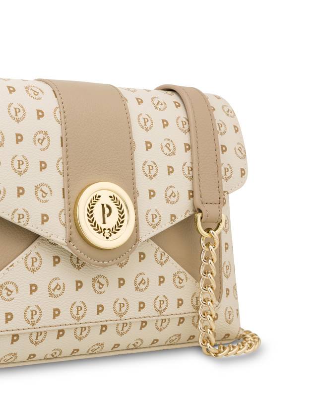 Pollini Borsa A Spalla Heritage Logo Classic Avorio/ghiaccio Vendita Economica
