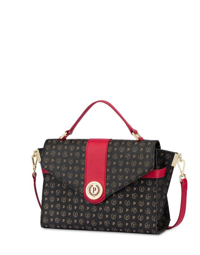 Pollini Borsa A Mano Strutturata Heritage Logo Classic Nero/lacca Saldi Di Fabbrica