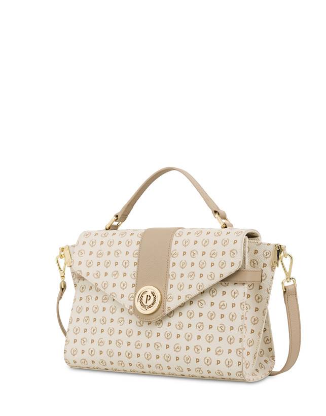 Pollini Borsa A Mano Strutturata Heritage Logo Classic Avorio/ghiaccio I Più Venduti