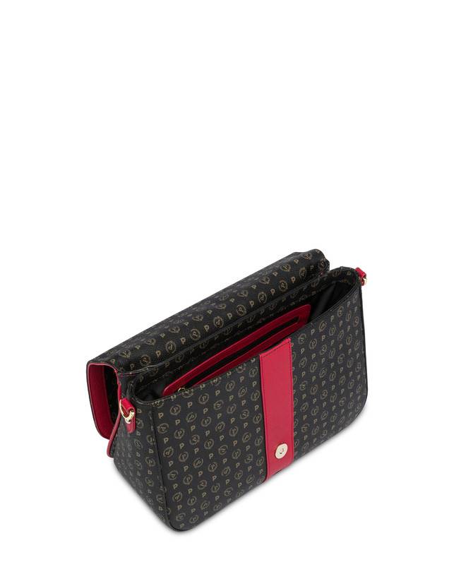 Pollini Borsa A Spalla Heritage Logo Classic Nero/lacca Vendite Flash