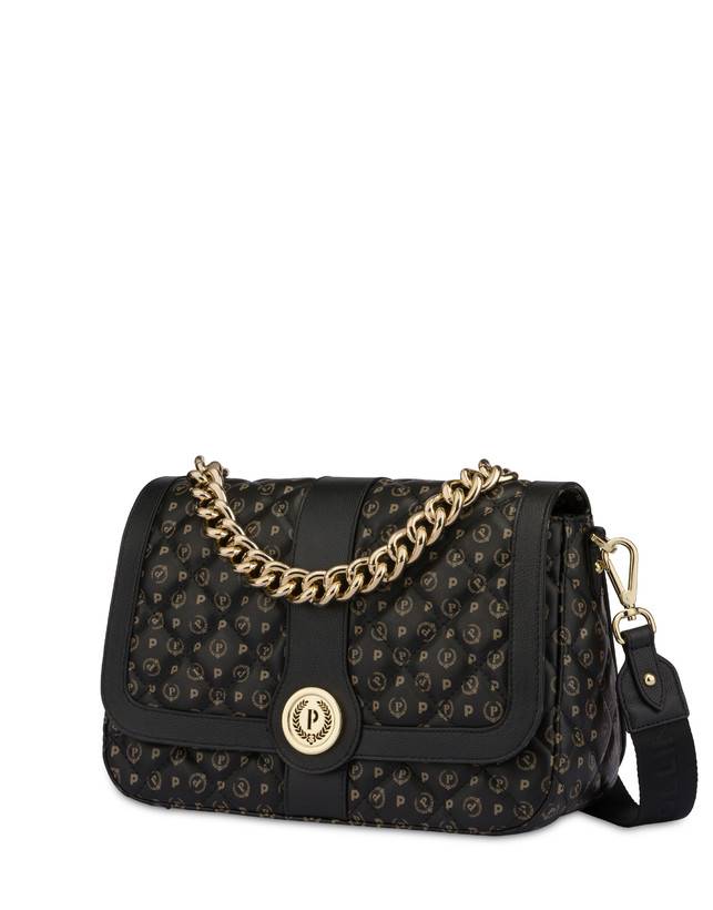 Pollini Borsa A Spalla Heritage Matelassé Nero/nero Saldi Di Fabbrica