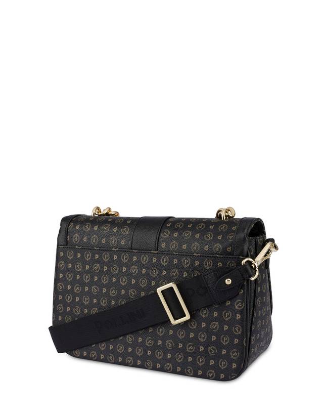 Pollini Borsa A Spalla Heritage Logo Classic Nero/nero In Saldo