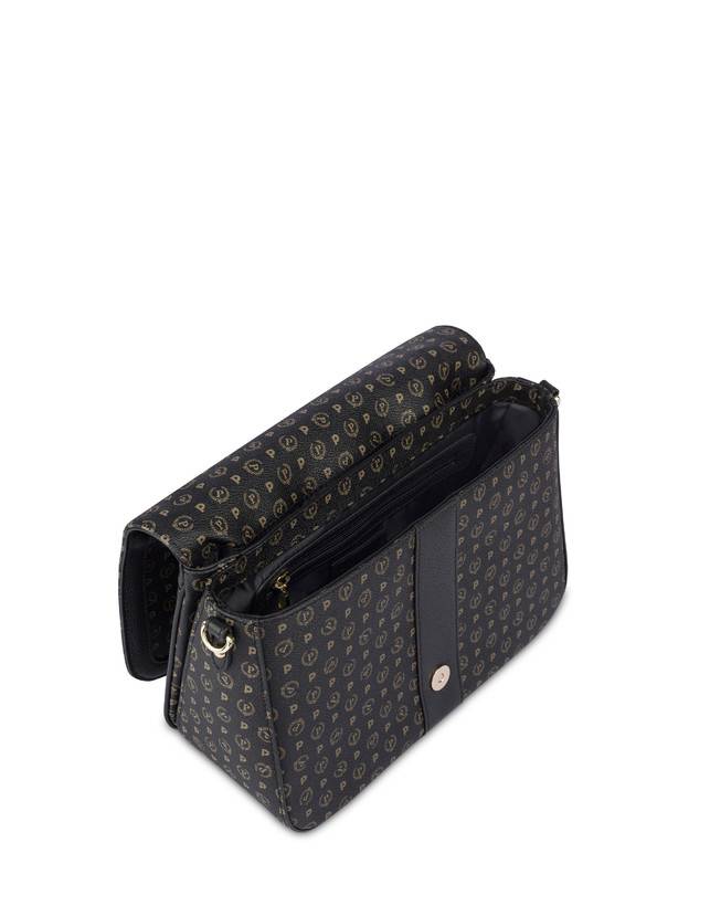 Pollini Borsa A Spalla Heritage Logo Classic Nero/nero In Saldo
