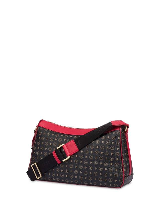 Pollini Borsa A Tracolla In Pvc Heritage Logo Classic Nero/lacca Negozio
