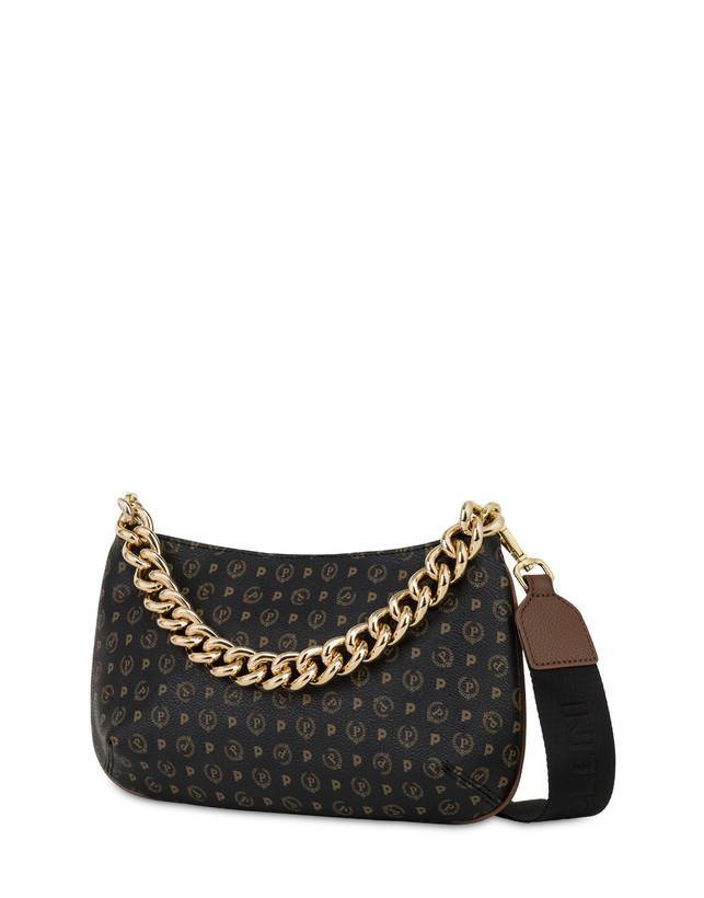 Pollini Borsa A Tracolla Heritage Logo Classic Nero/marrone Spedizione gratuita