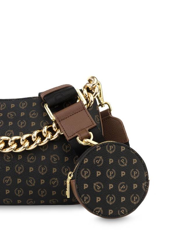 Pollini Borsa A Tracolla Heritage Logo Classic Nero/marrone Spedizione gratuita