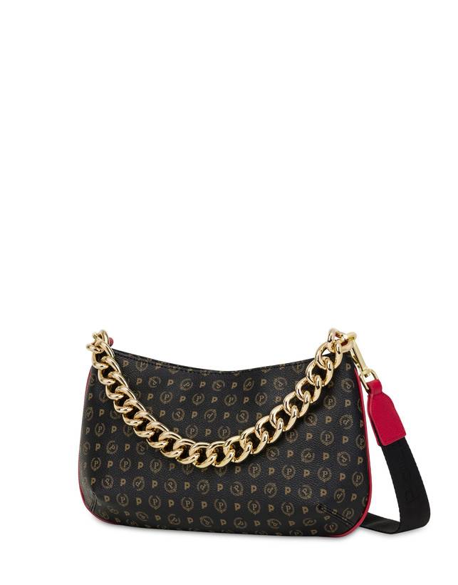 Pollini Borsa A Tracolla Heritage Logo Classic Nero/lacca Sconto di tempo limitato