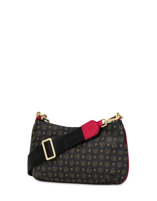 Pollini Borsa A Tracolla Heritage Logo Classic Nero/lacca Sconto di tempo limitato