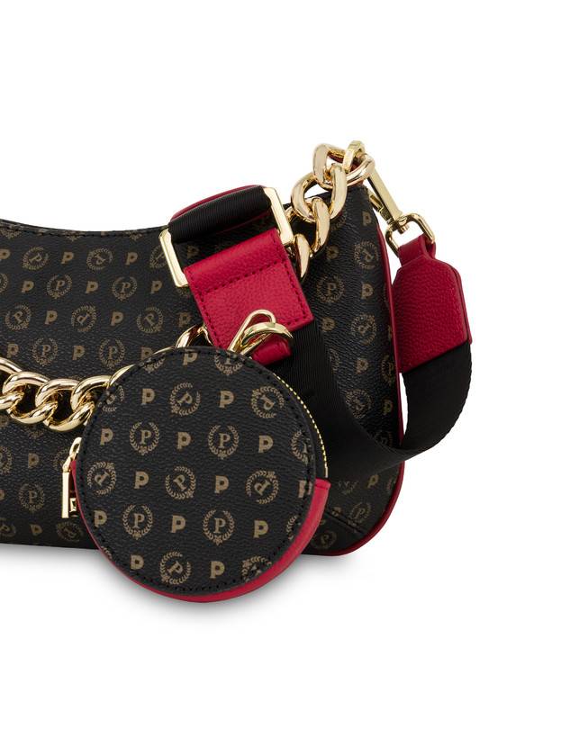 Pollini Borsa A Tracolla Heritage Logo Classic Nero/lacca Sconto di tempo limitato