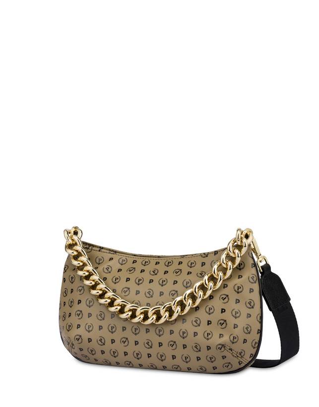Pollini Borsa A Tracolla Con Catena Heritage Soft Touch Taupe/nero Prezzo di fabbrica